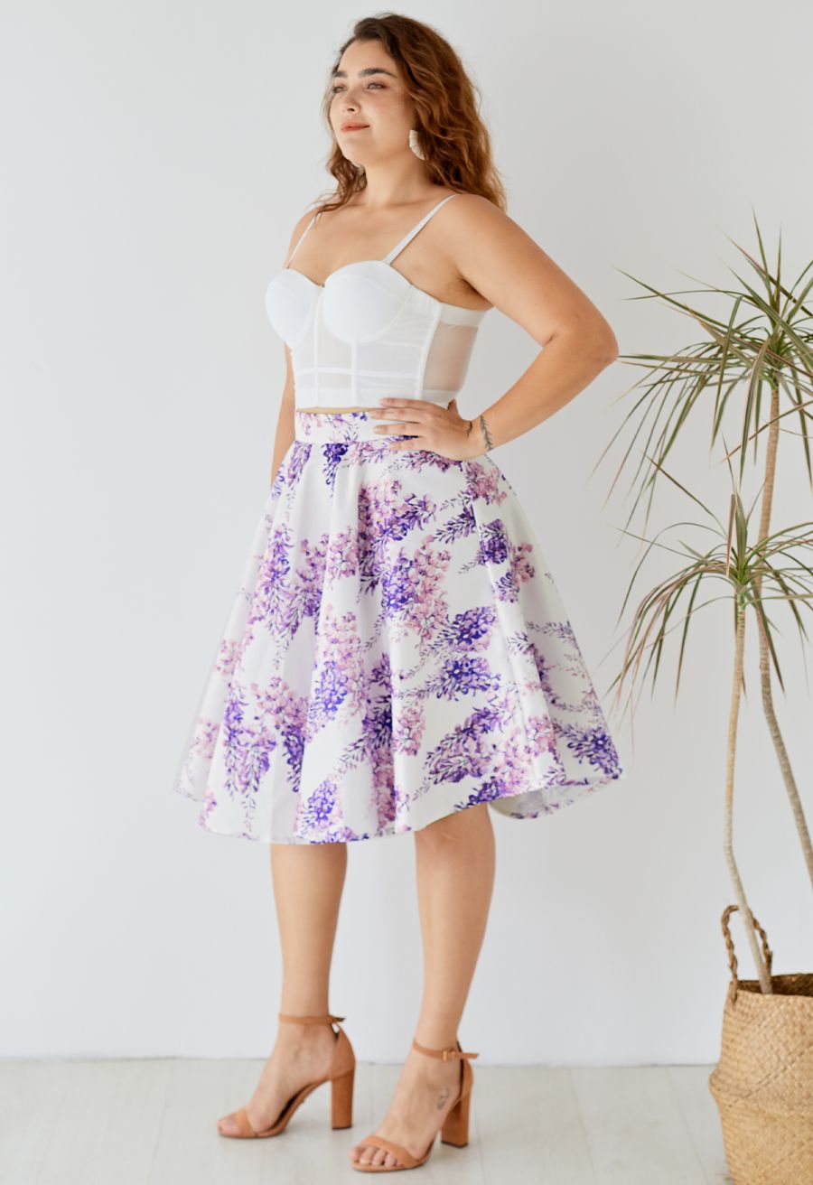 Solid Color Underwire Bustier Crop Top in White