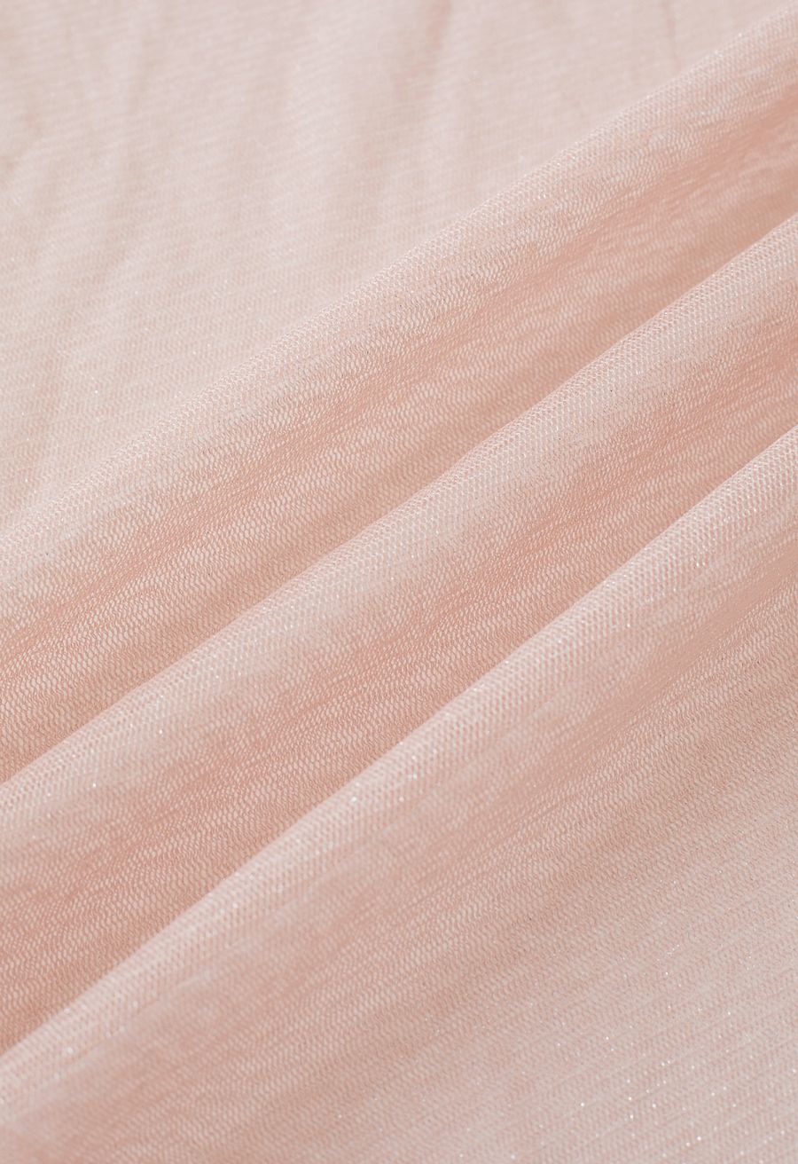 Shimmer Tulle Flare Kimono in Pink