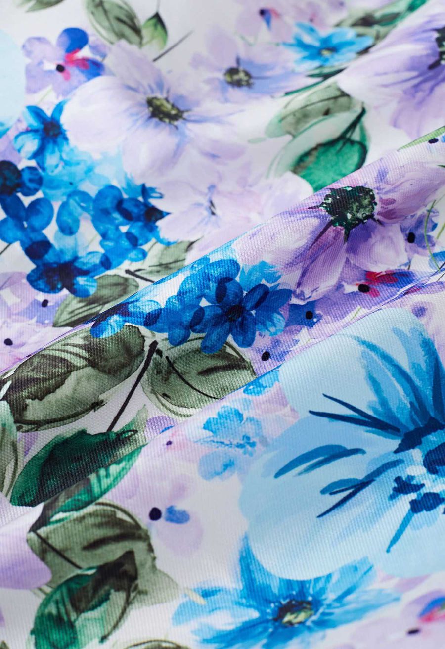 Flowery Scenery Sleeveless Midi Dress