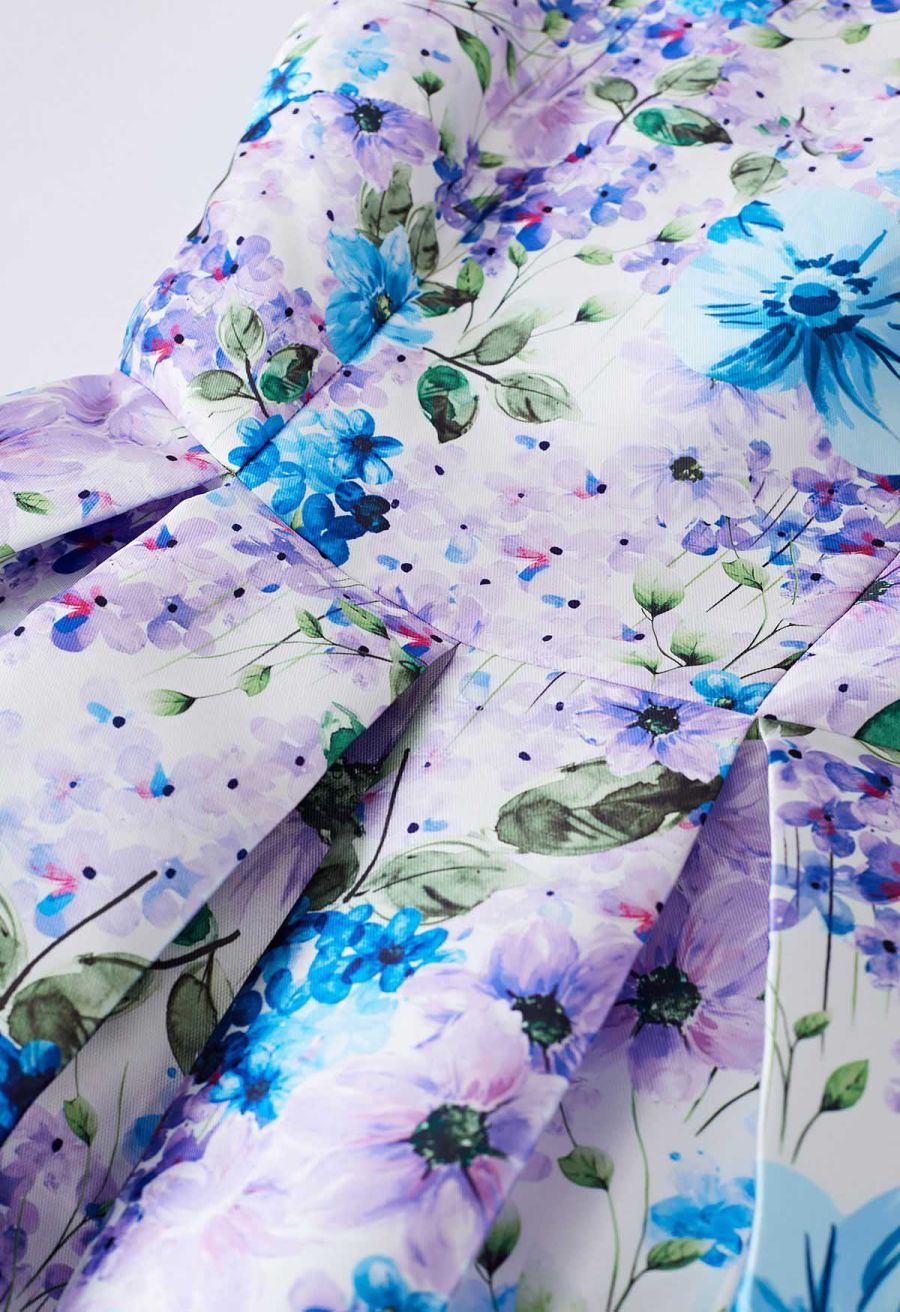 Flowery Scenery Sleeveless Midi Dress