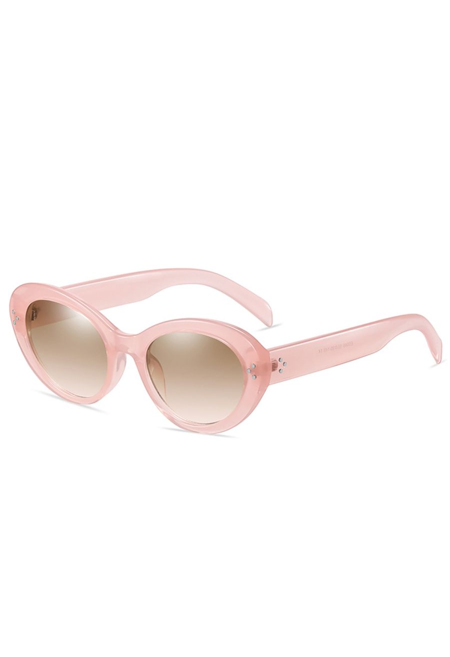 Retro Full Rim Cat-Eye Sunglasses in Pink