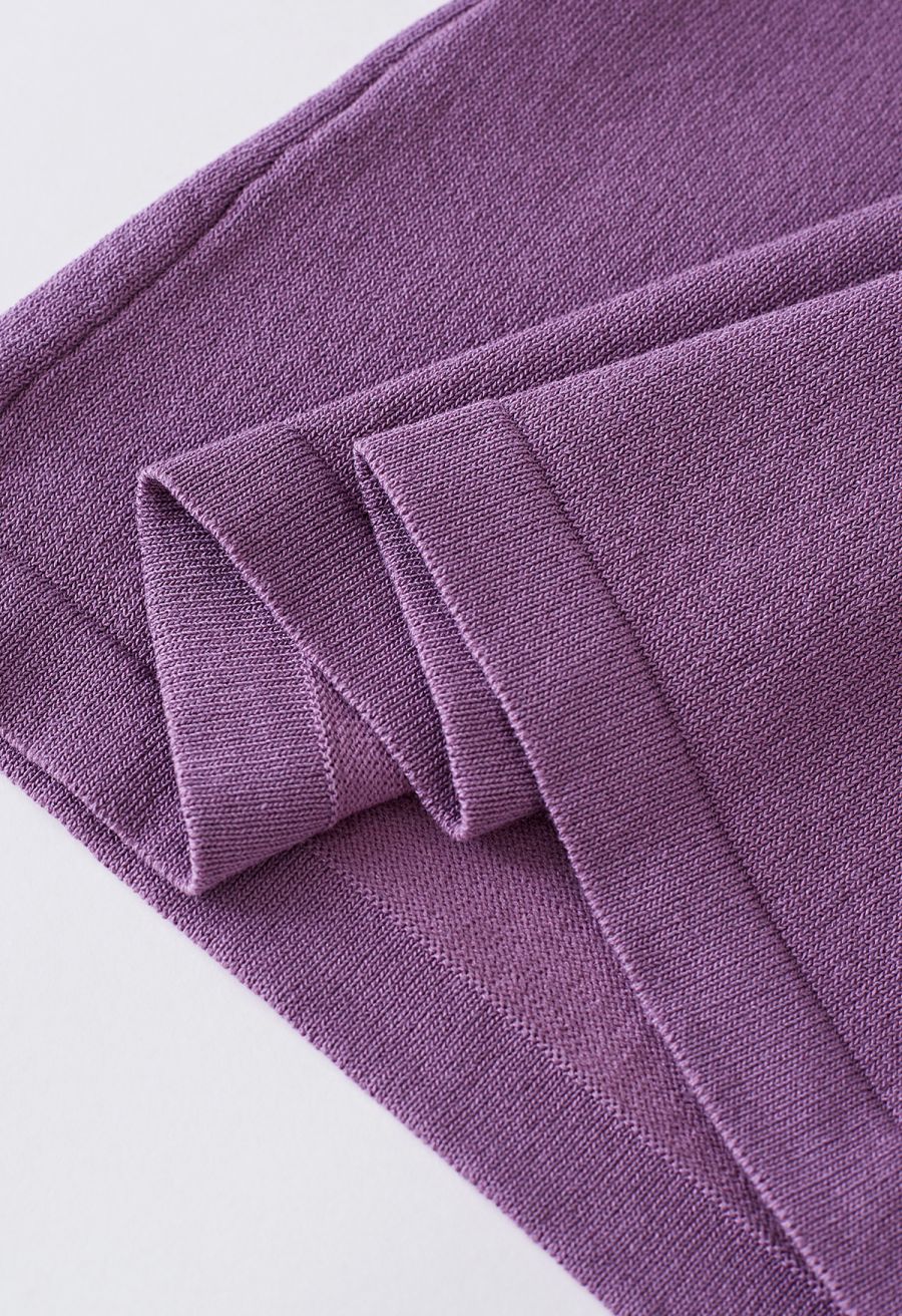 Tie-Shoulder V-Neck Tank Top in Purple