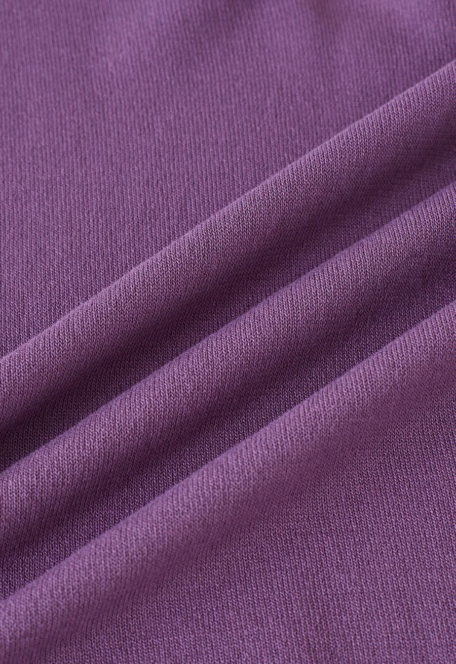Tie-Shoulder V-Neck Tank Top in Purple