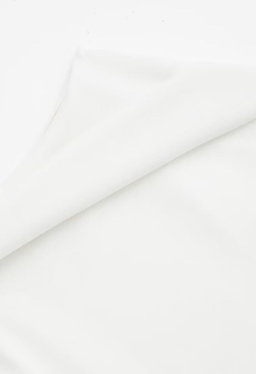 Square Neck Ruched Waist Sleeveless Top in White