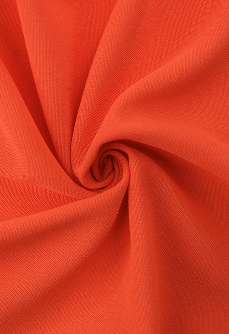 Twist Cutout Shirred Cami Maxi Dress in Orange