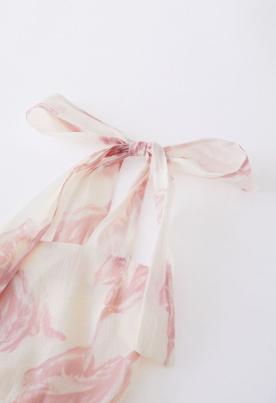 Sun-Soaked Floral Tie-Strap Maxi Dress