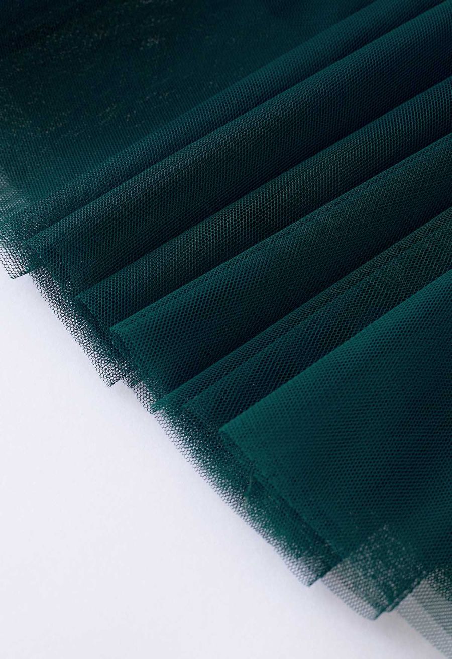 My Secret Garden Tulle Maxi Skirt in Dark Green