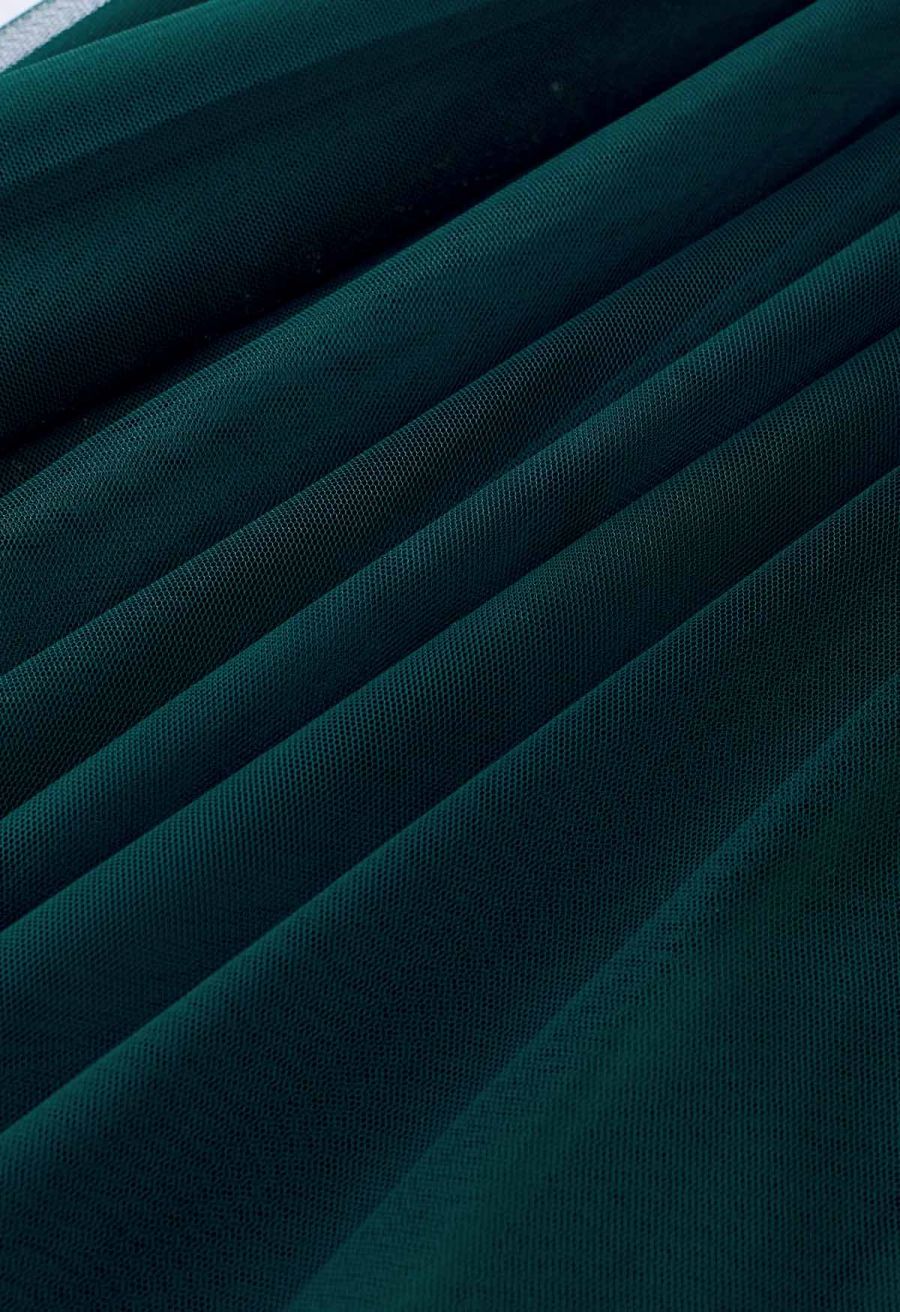 My Secret Garden Tulle Maxi Skirt in Dark Green