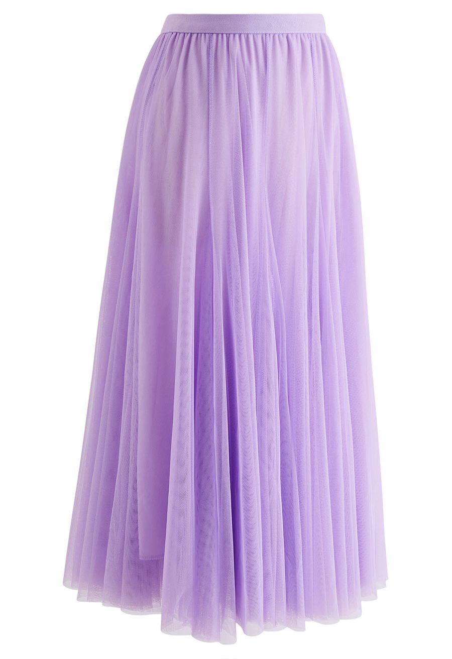 My Secret Garden Tulle Maxi Skirt in Lilac