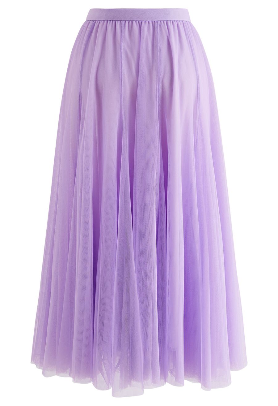 My Secret Garden Tulle Maxi Skirt in Lilac