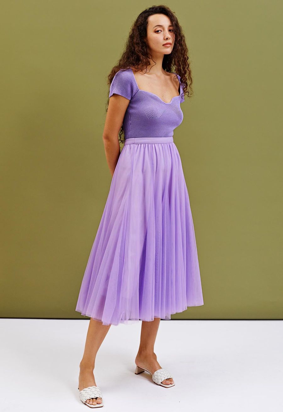 My Secret Garden Tulle Maxi Skirt in Lilac