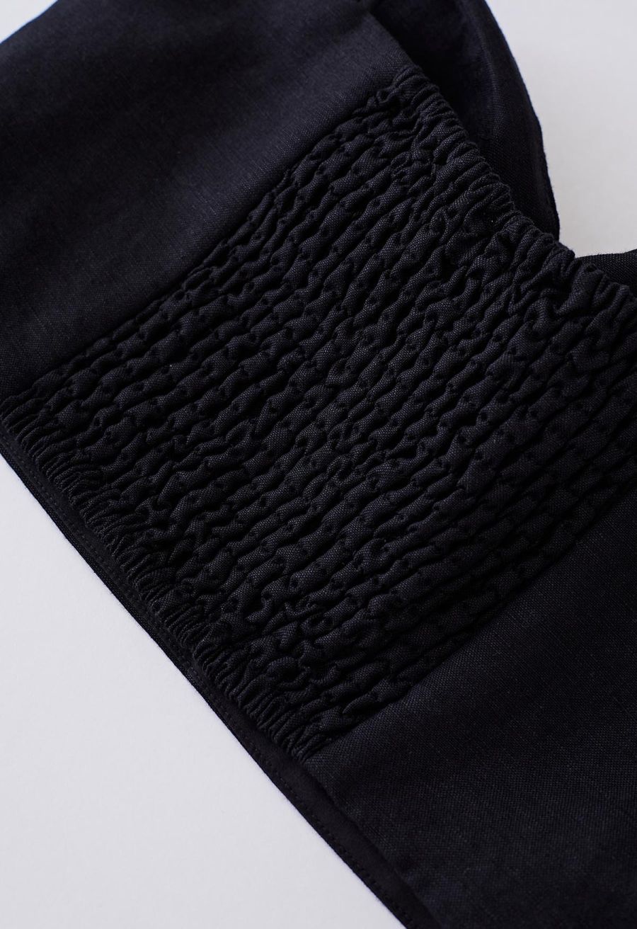 Tie Knot Cami Crop Top in Black