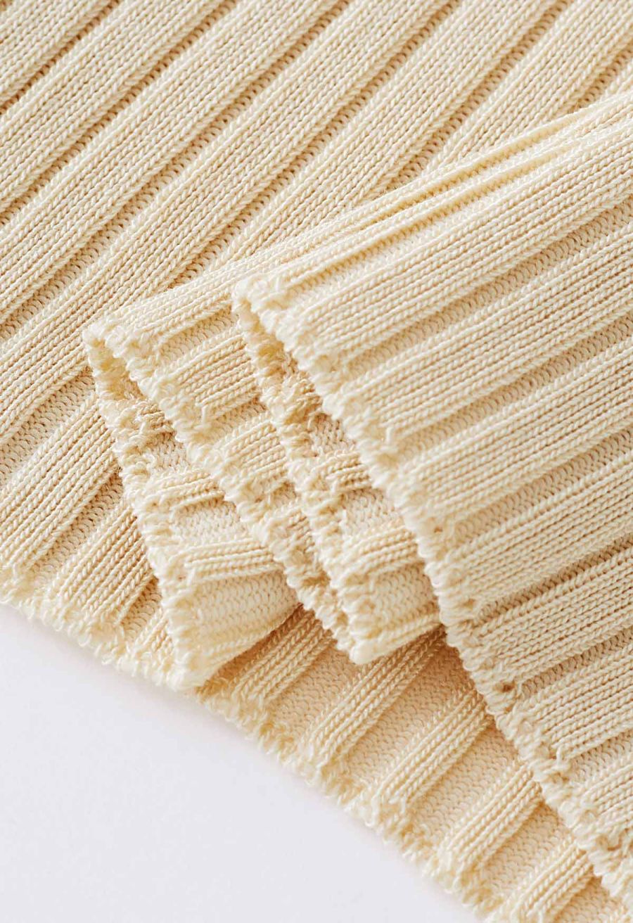 3D Floral Stretchy Tube Top in Cream