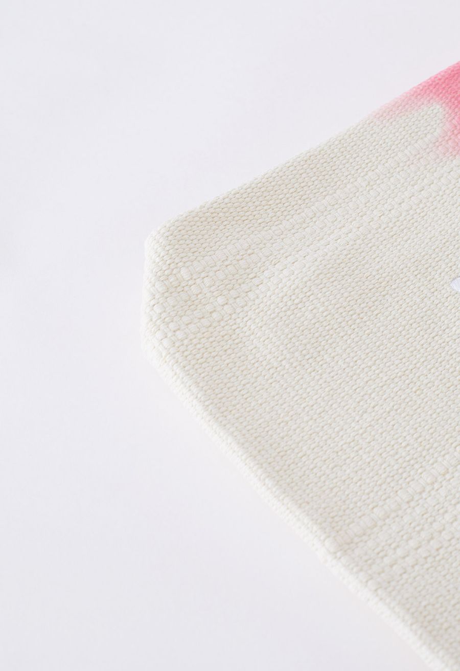 Summer Vibes Two-Tone Canvas Tote Bag in Pink