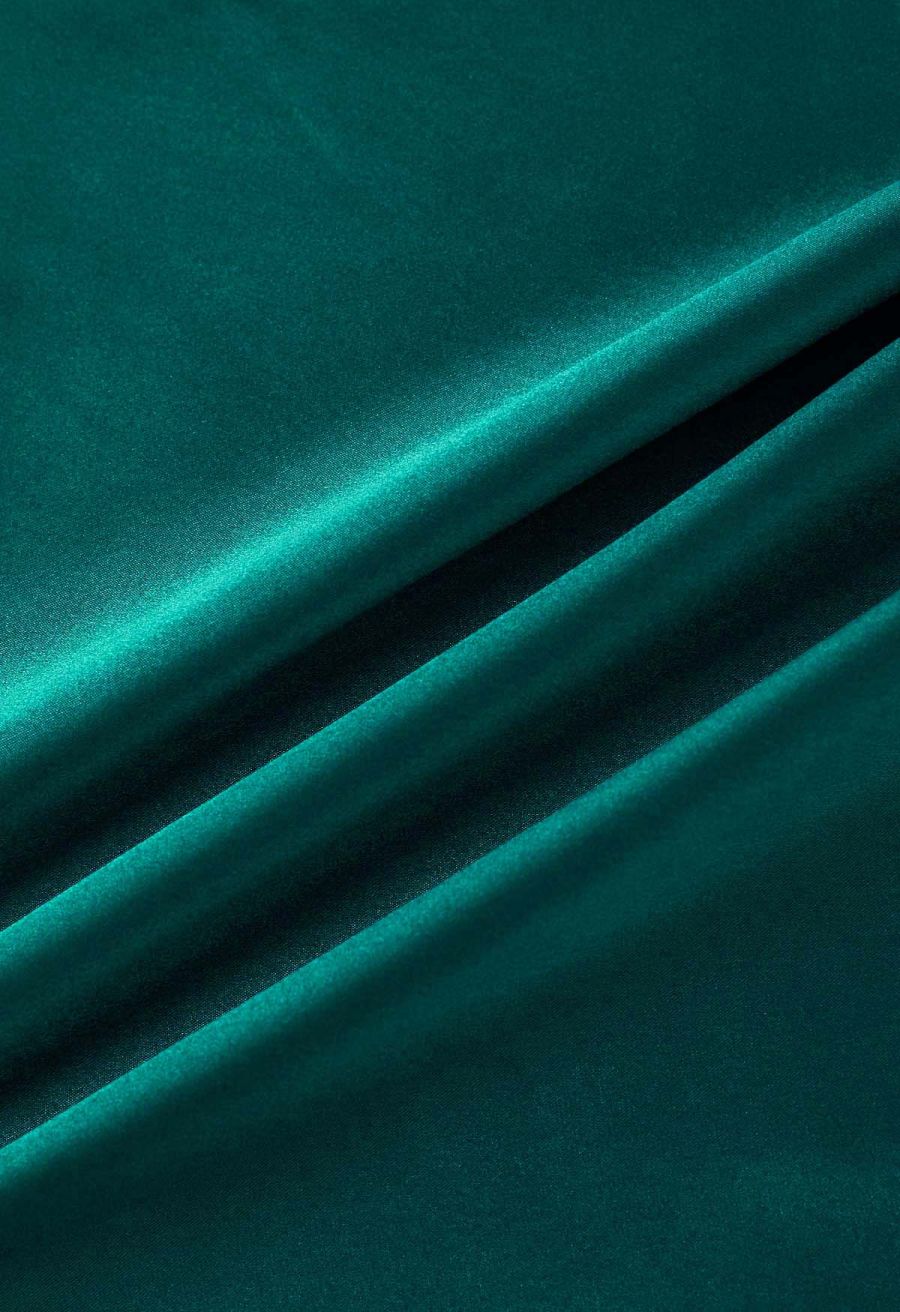 Pearly Straps Satin Cami Top in Emerald