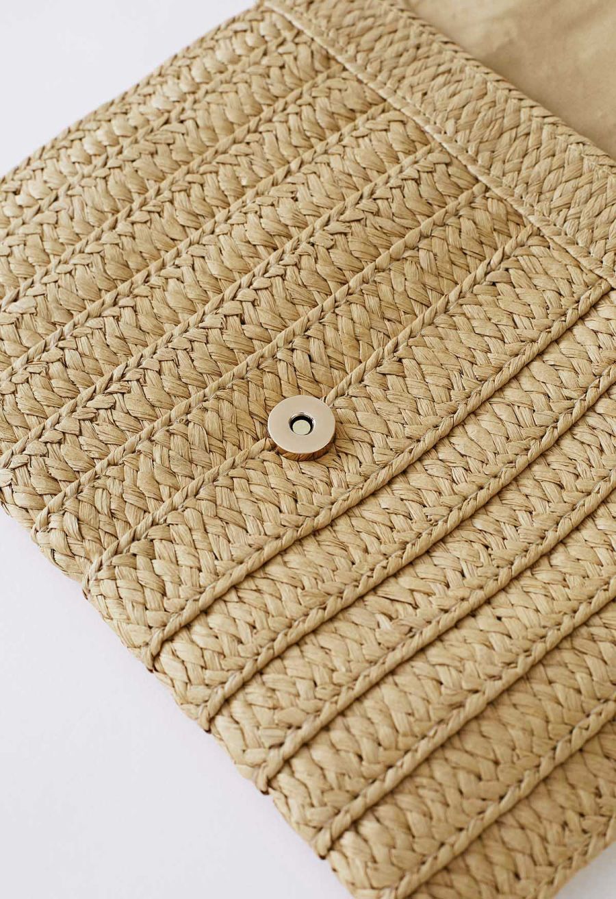 Braided Tassel Pendant Envelope Bag