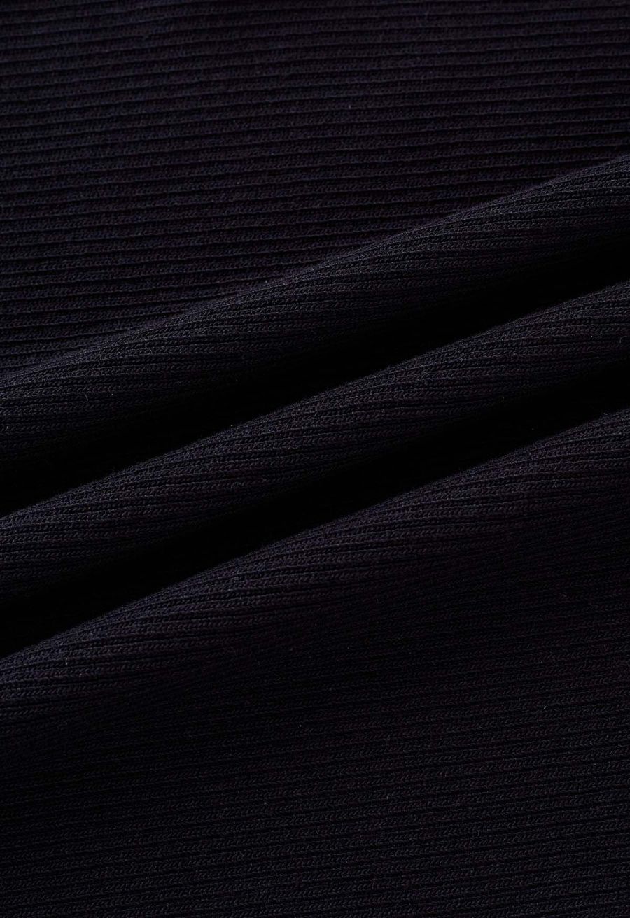 Twist Front Bodycon Knit Cami Dress in Black