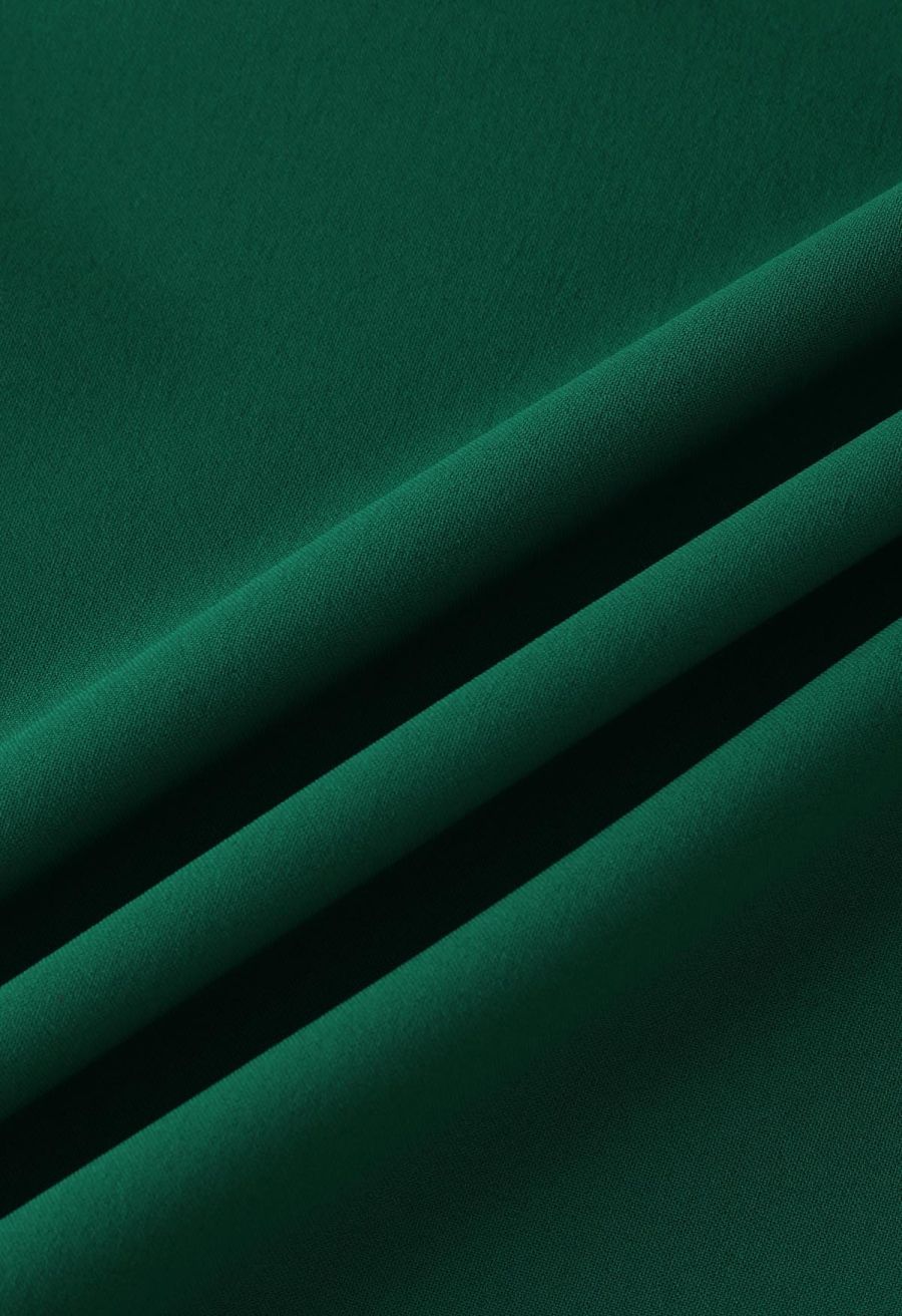 Ruffle Hem Tie-Shoulder Cami Dress in Green