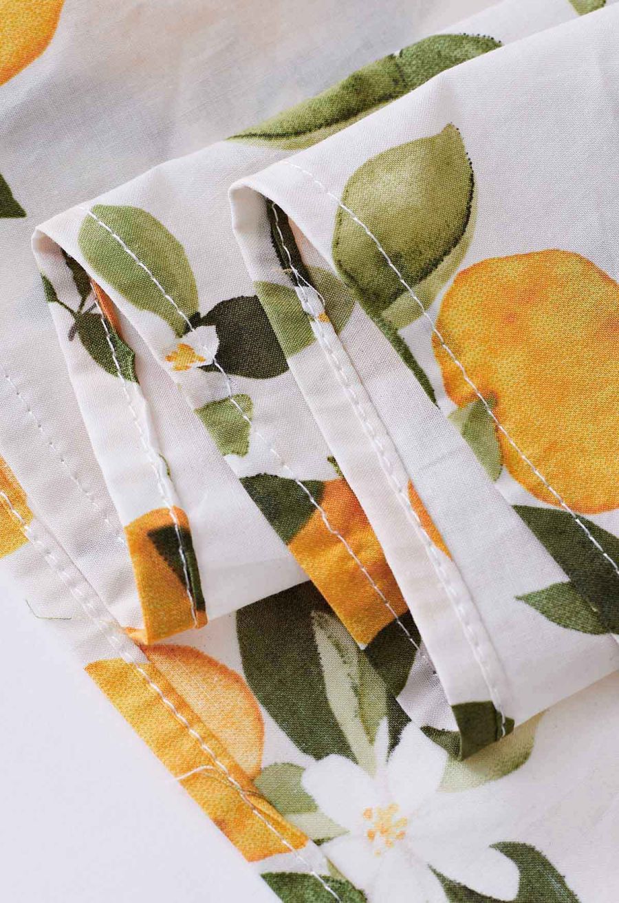 Refreshing Orange Printed Maxi Skirt in Ivory