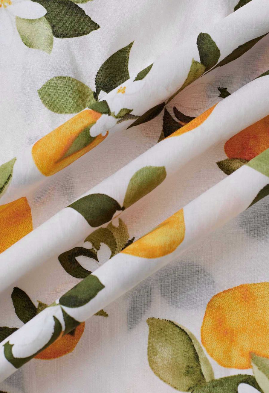 Refreshing Orange Printed Maxi Skirt in Ivory