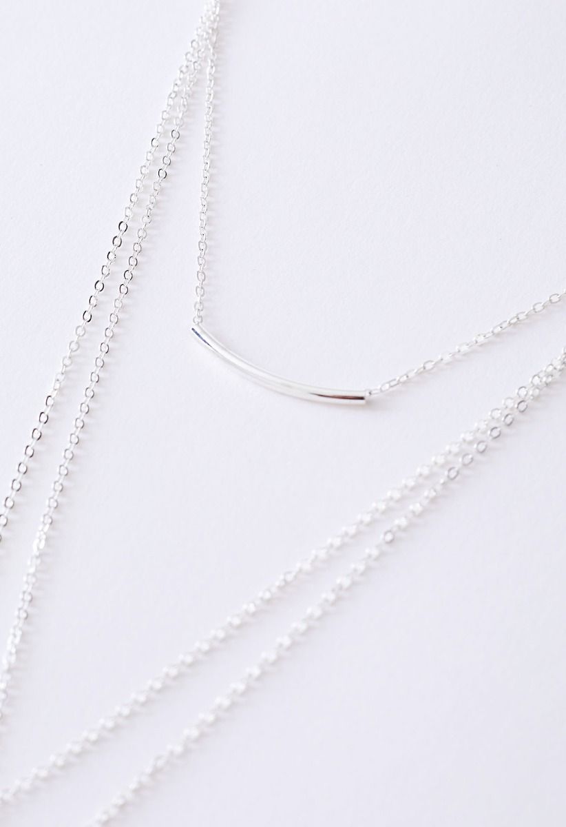 Turquoise Feather Pendant Multi-Layered Necklace in Silver