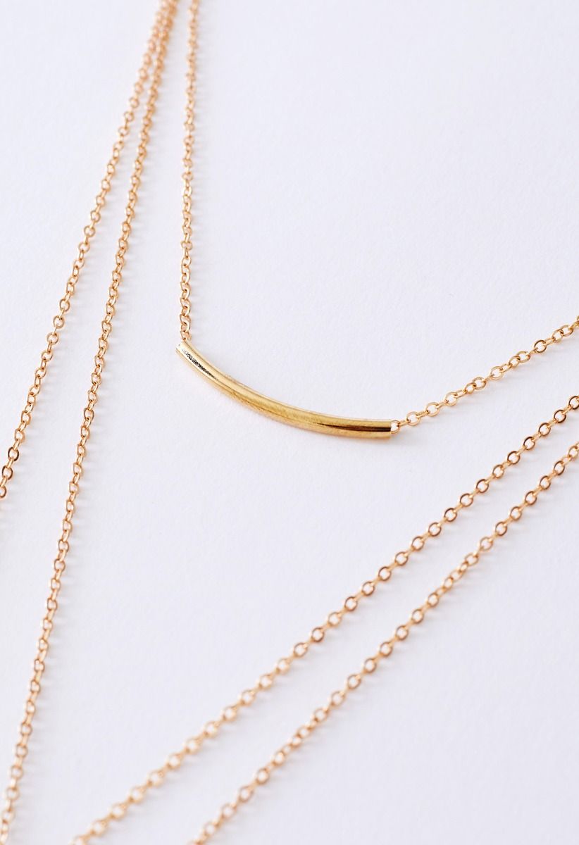 Turquoise Feather Pendant Multi-Layered Necklace in Gold