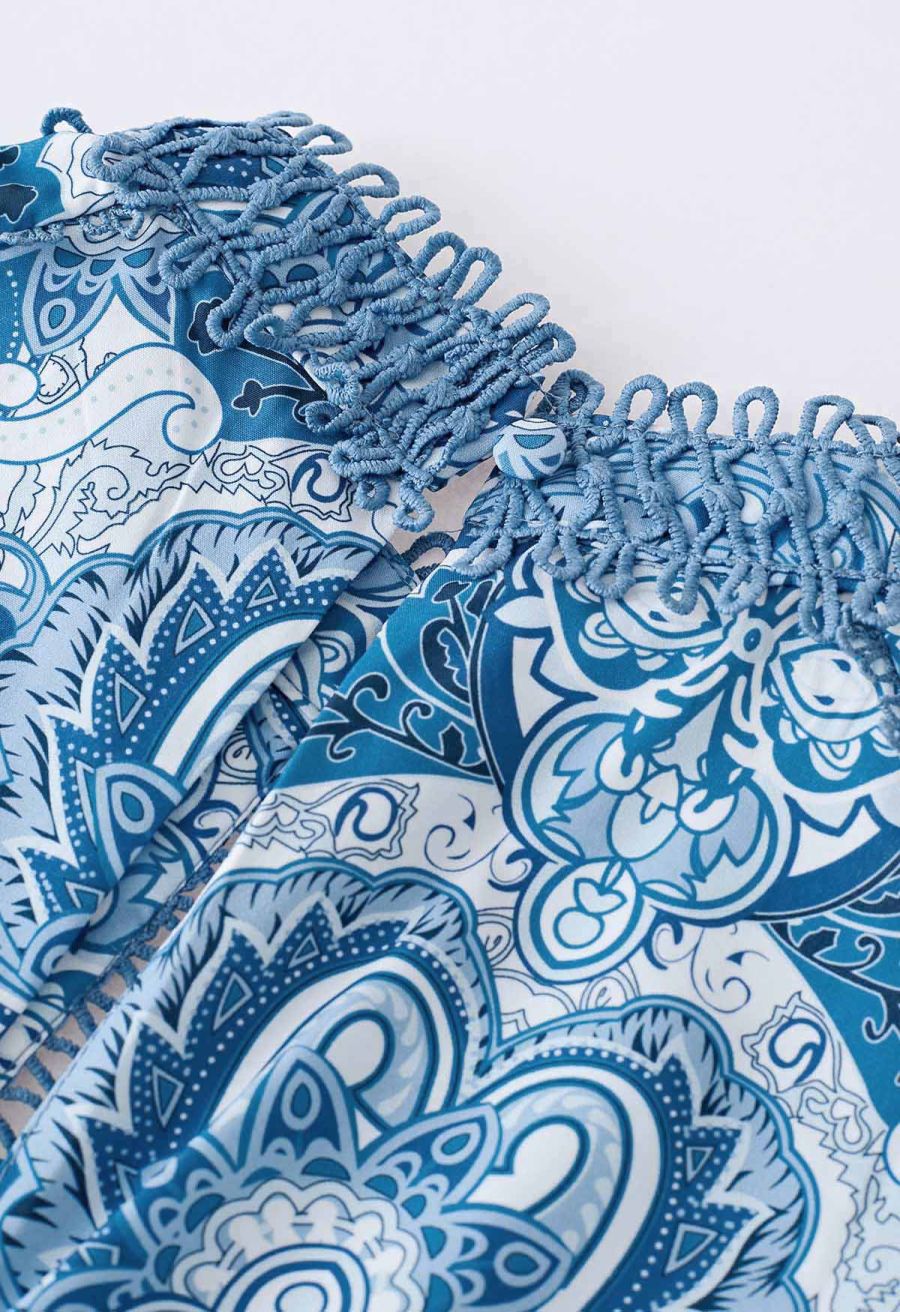 Eternal Paisley Cutwork Lace Frilling Dress