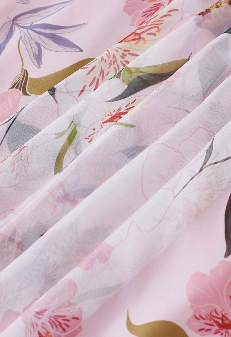 Blushing Blooms Chiffon Maxi Skirt