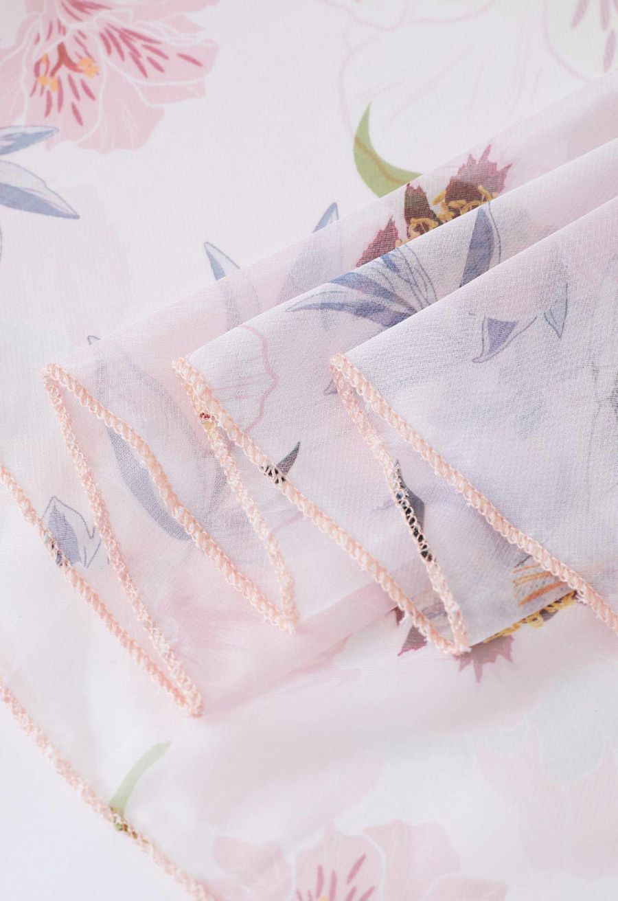 Blushing Blooms Chiffon Maxi Skirt