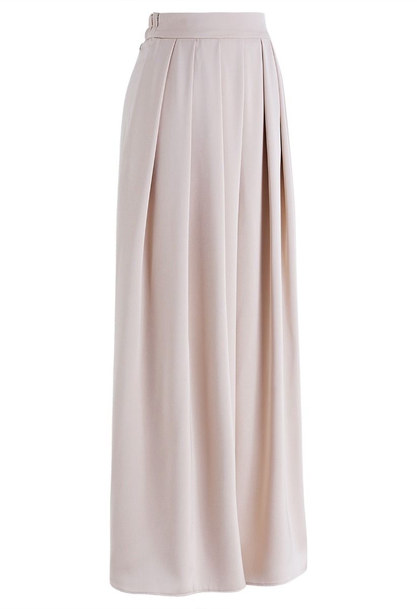 Fanciful Pleats Wide-Leg Pants in Blush