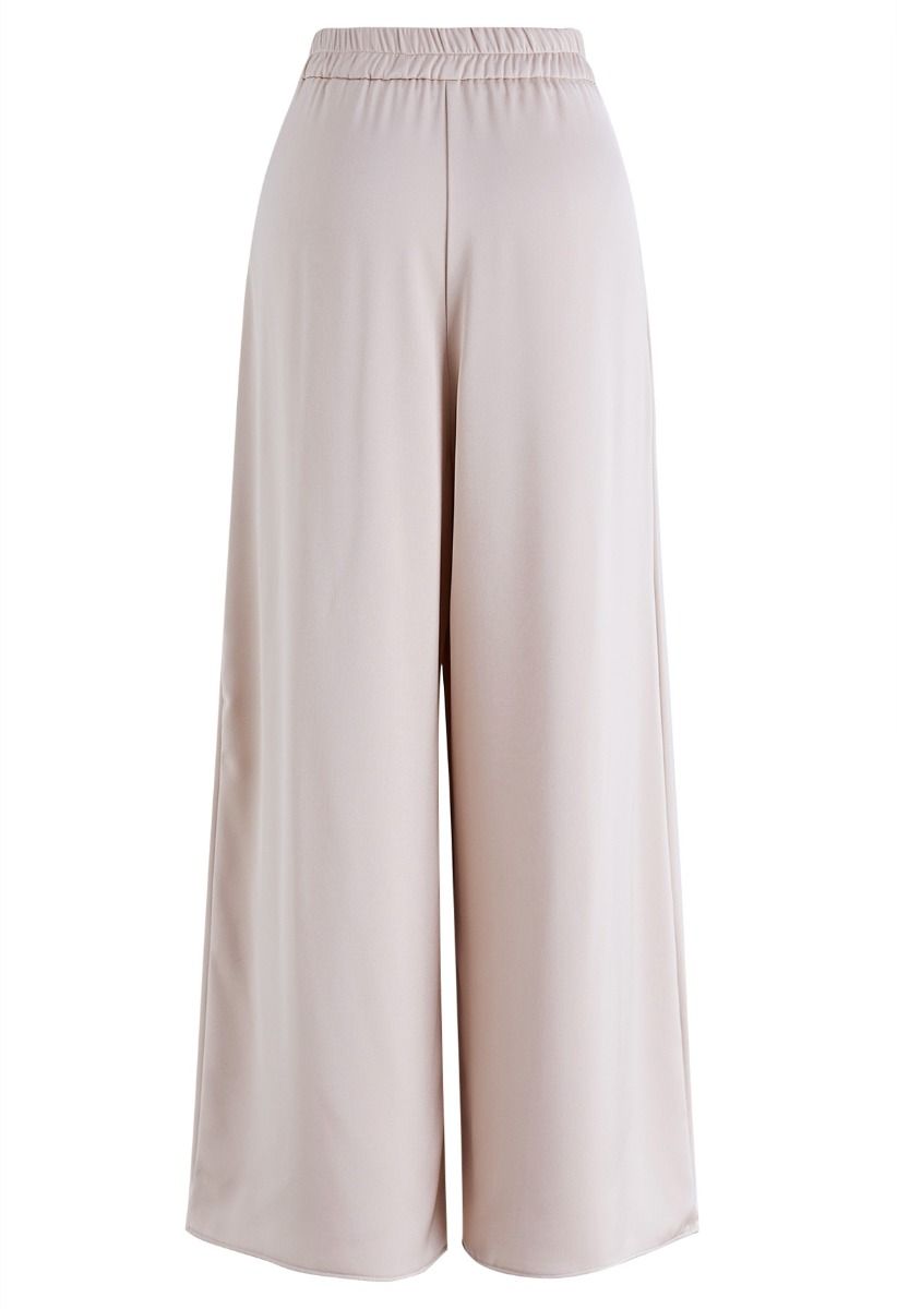 Fanciful Pleats Wide-Leg Pants in Blush
