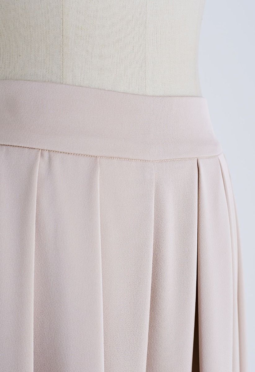 Fanciful Pleats Wide-Leg Pants in Blush