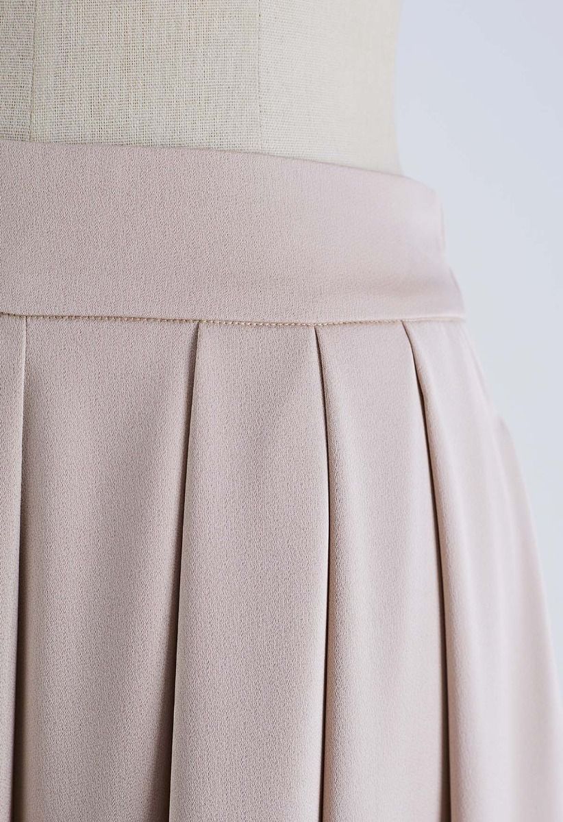 Fanciful Pleats Wide-Leg Pants in Blush