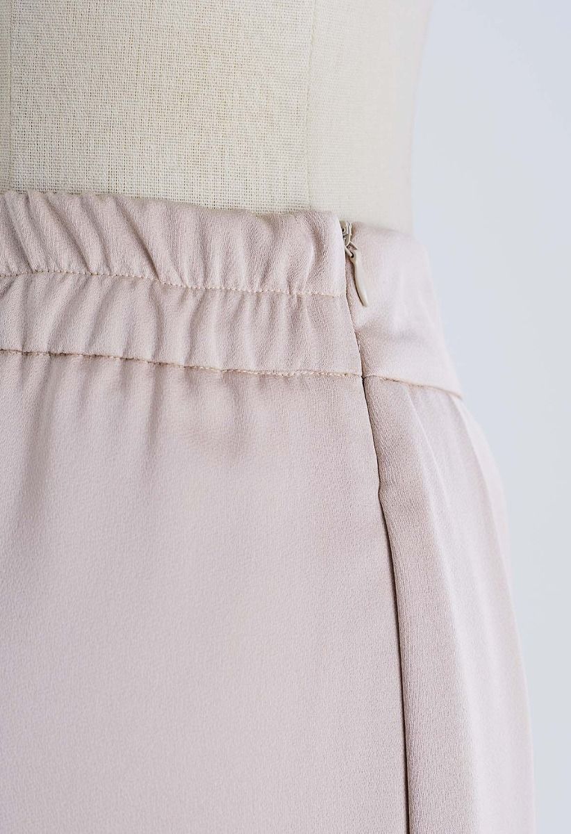 Fanciful Pleats Wide-Leg Pants in Blush