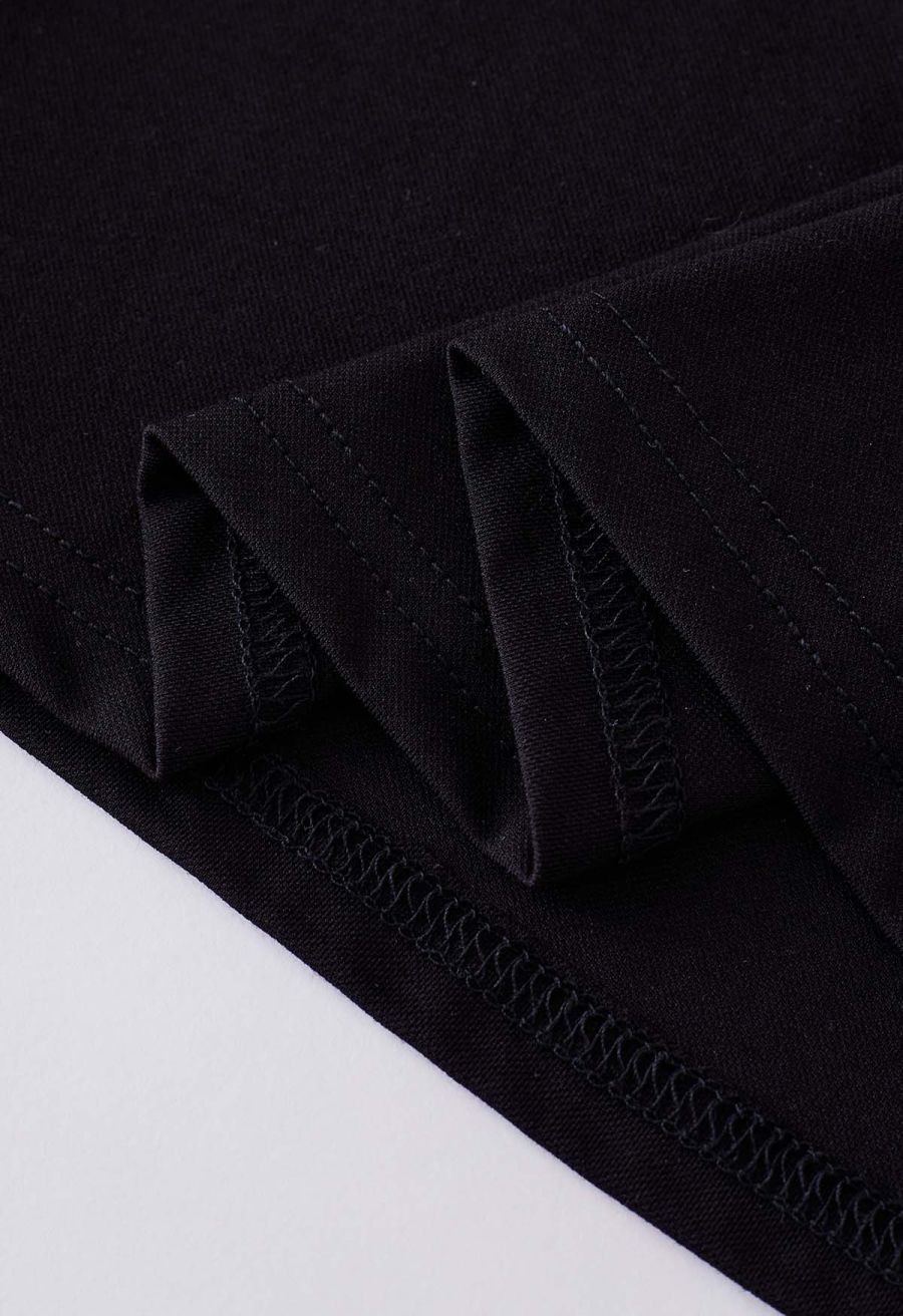 Pleated Front Cami Top in Black
