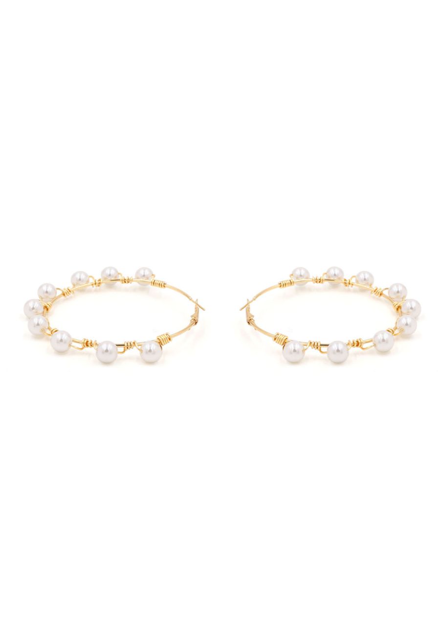 Intertwine Pearly Hook Earrings