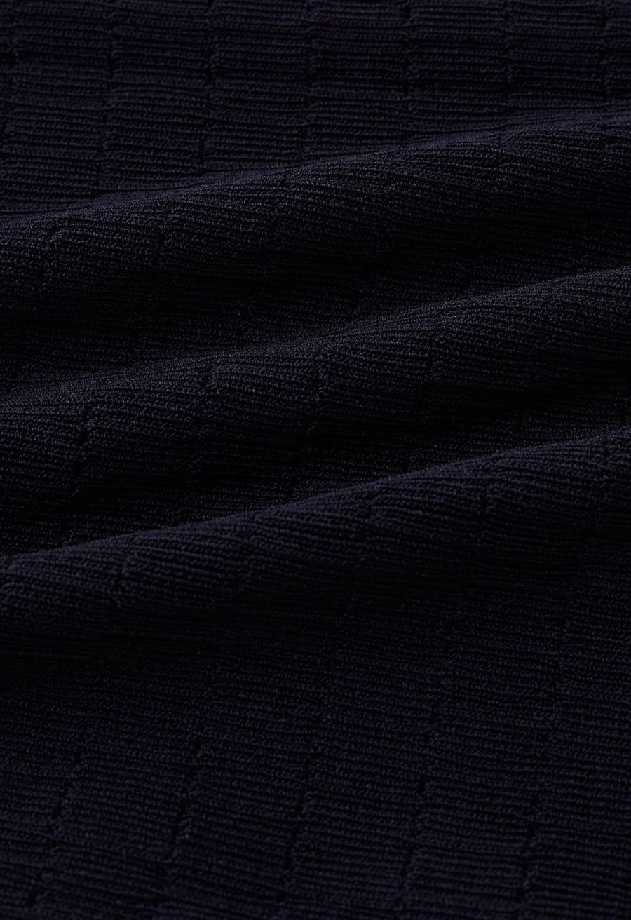 Solid Color Textured Knit Cami Dress in Black