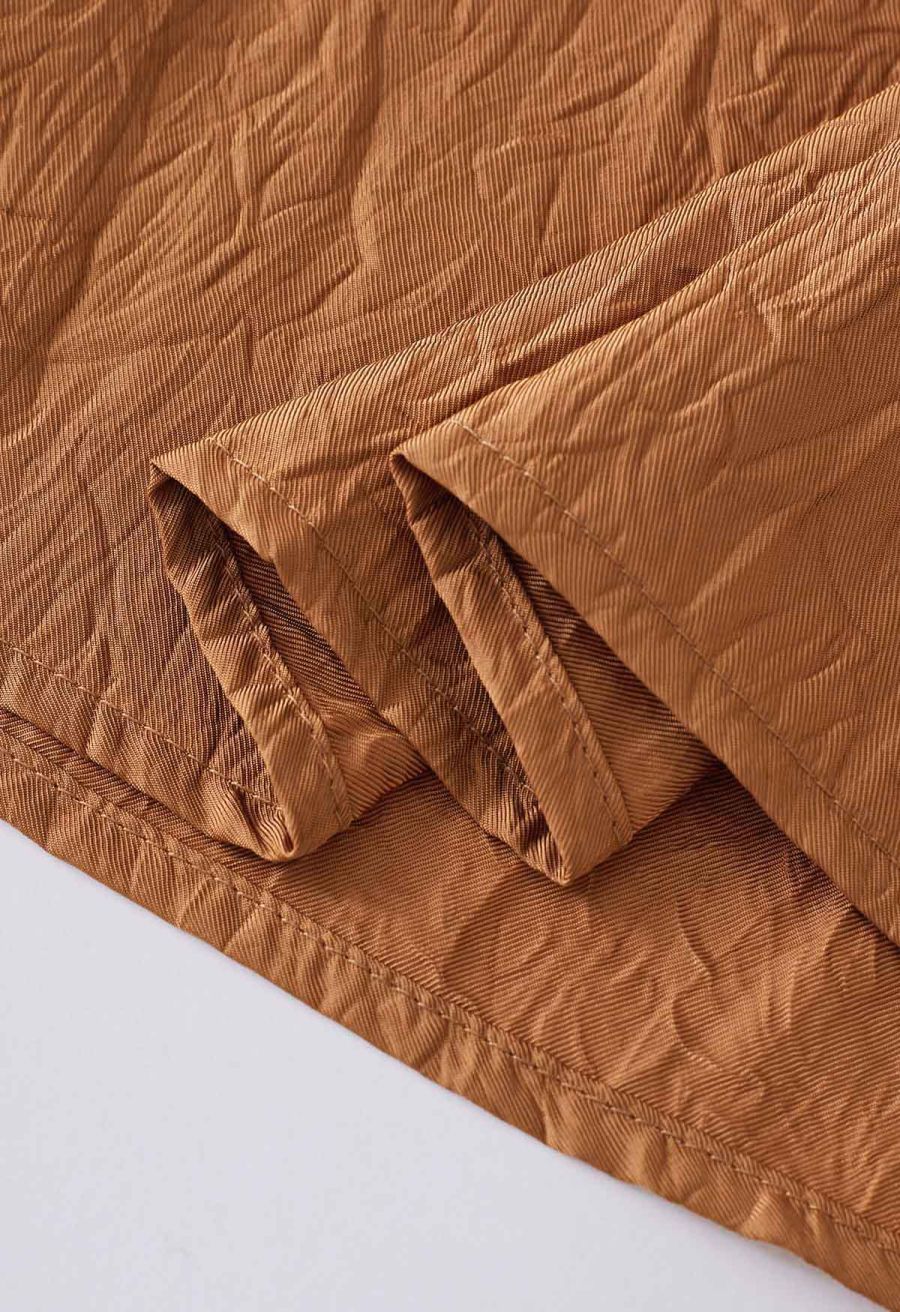 Embossed Texture V-Neck Cami Top in Pumpkin