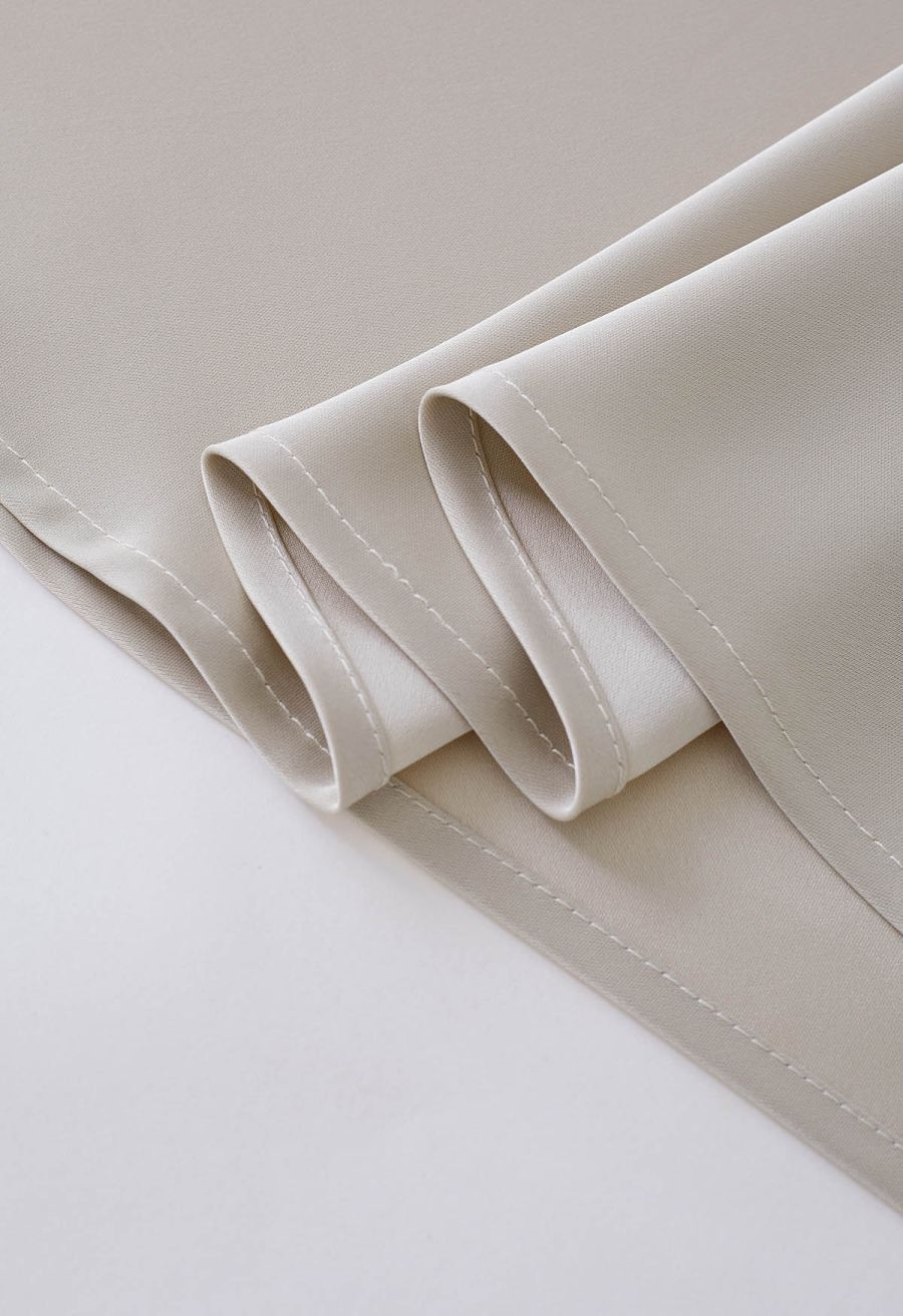 Double Straps Satin Cami Dress in Ivory