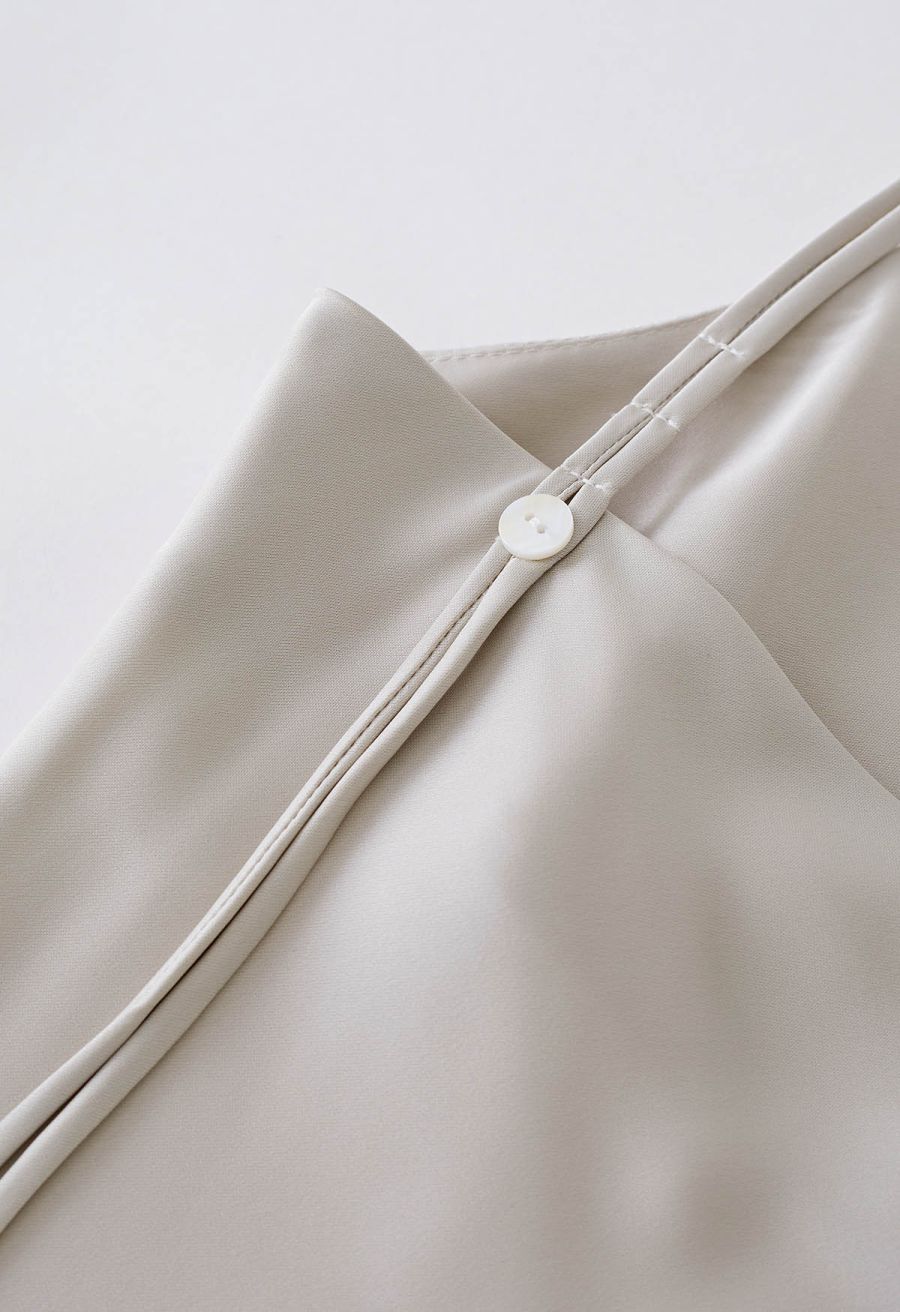 Double Straps Satin Cami Dress in Ivory