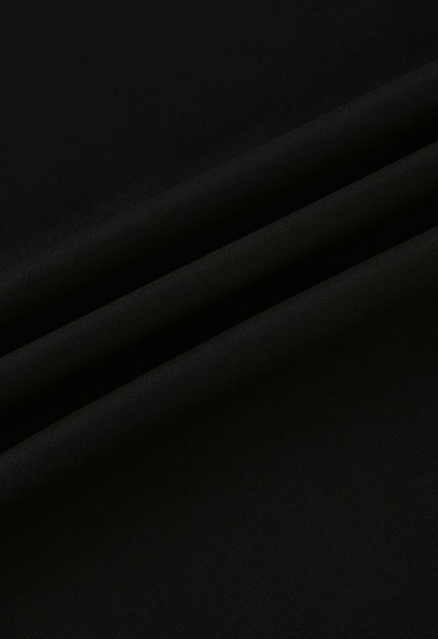 Double Straps Satin Cami Dress in Black