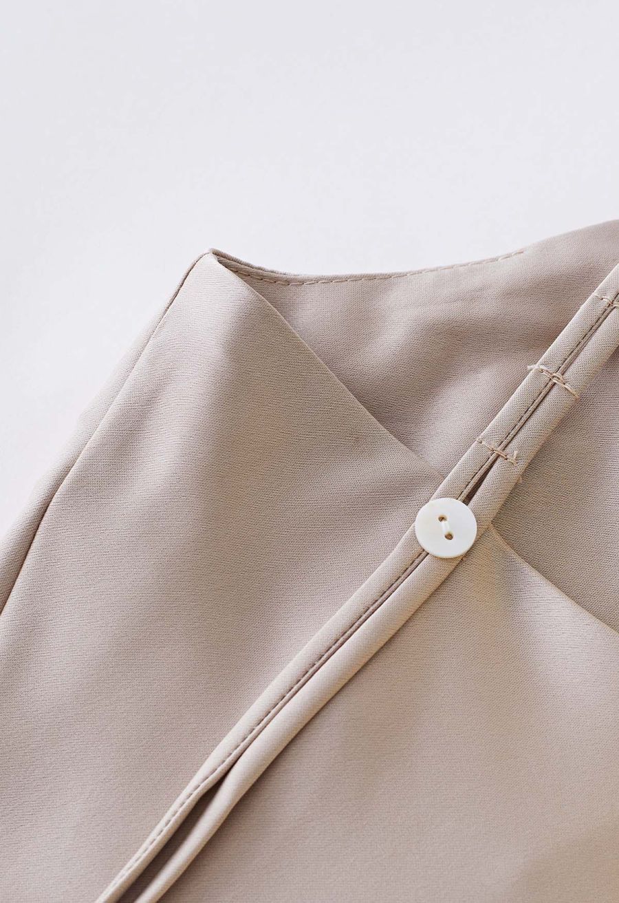 Double Straps Satin Cami Dress in Champagne