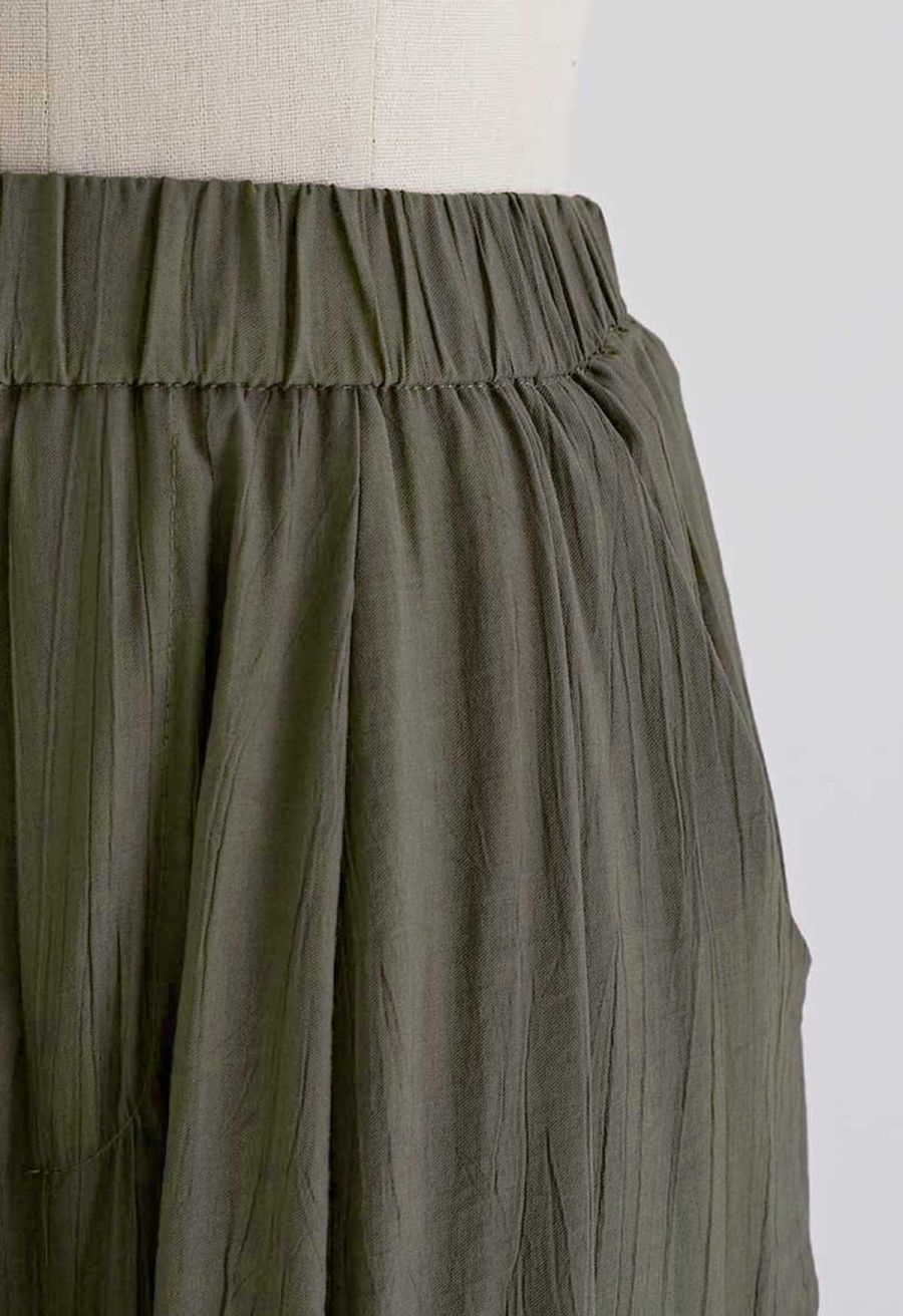Breezy Side Pockets Wide-Leg Pants in Brown