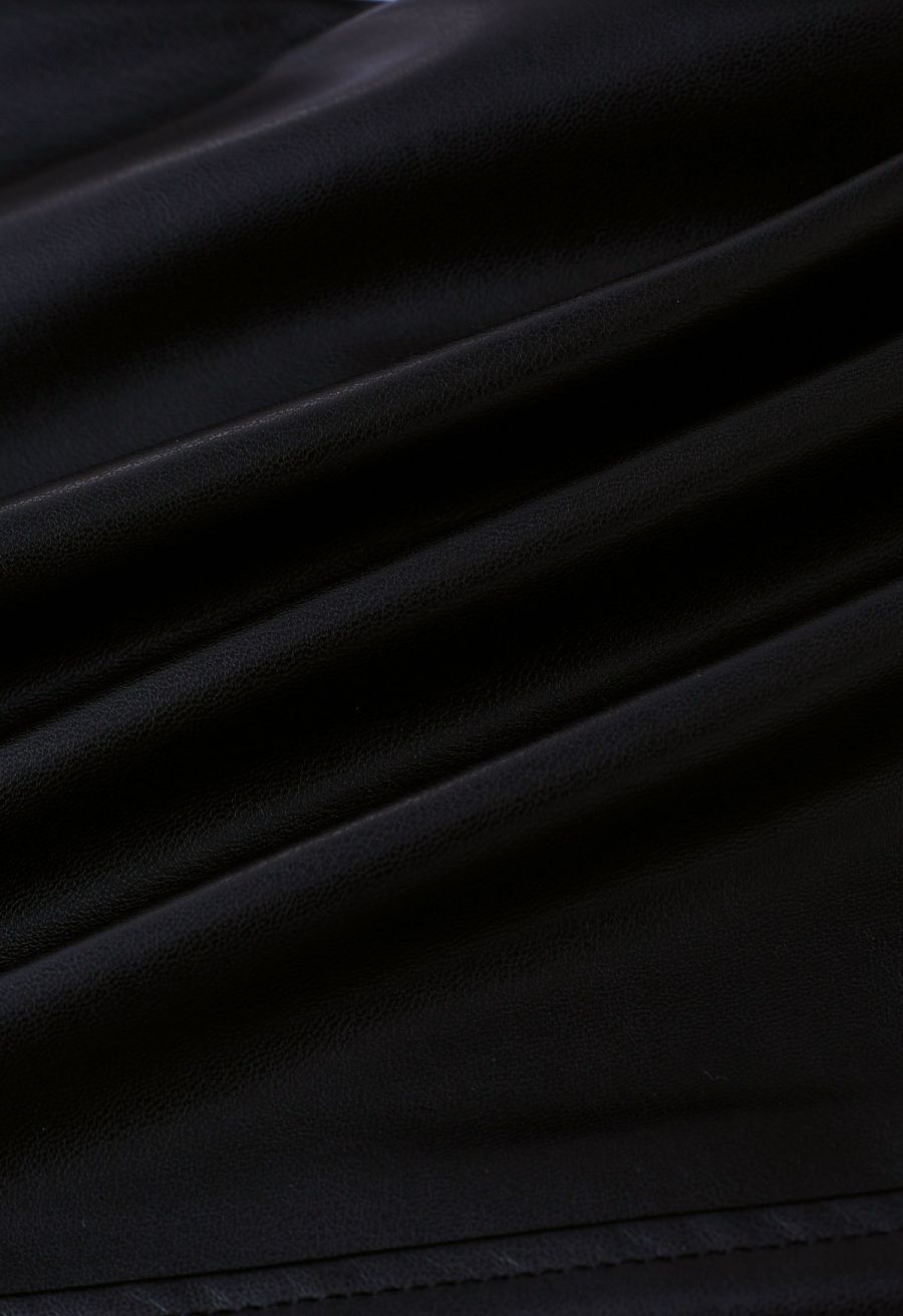 Faux Leather Straight-Leg Pants