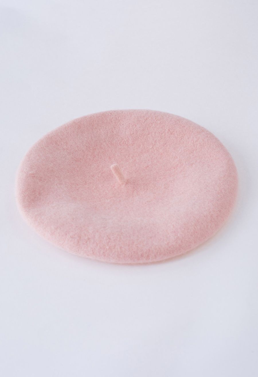 Rhinestone Decor Pearly Beret in Pink