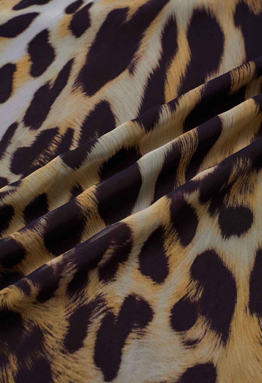 Alluring Animal Print Chiffon Maxi Skirt