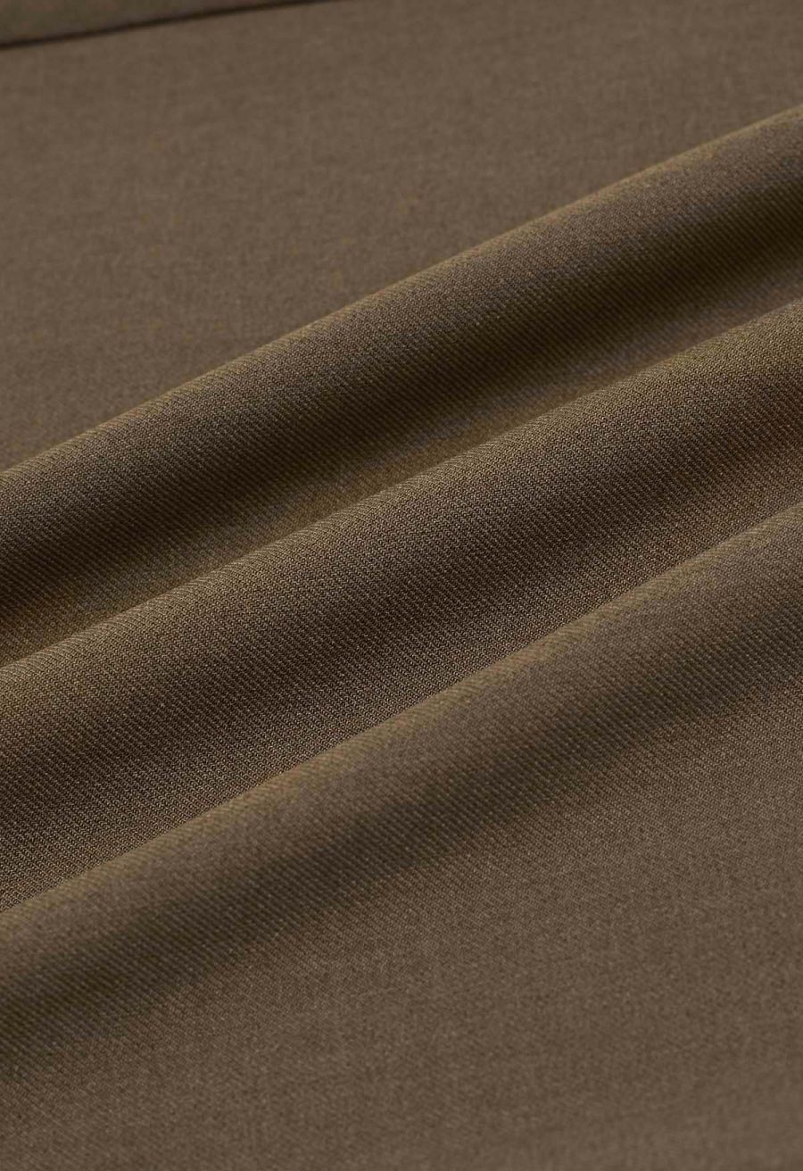 Cross Waist Pleated Straight-Leg Pants in Brown