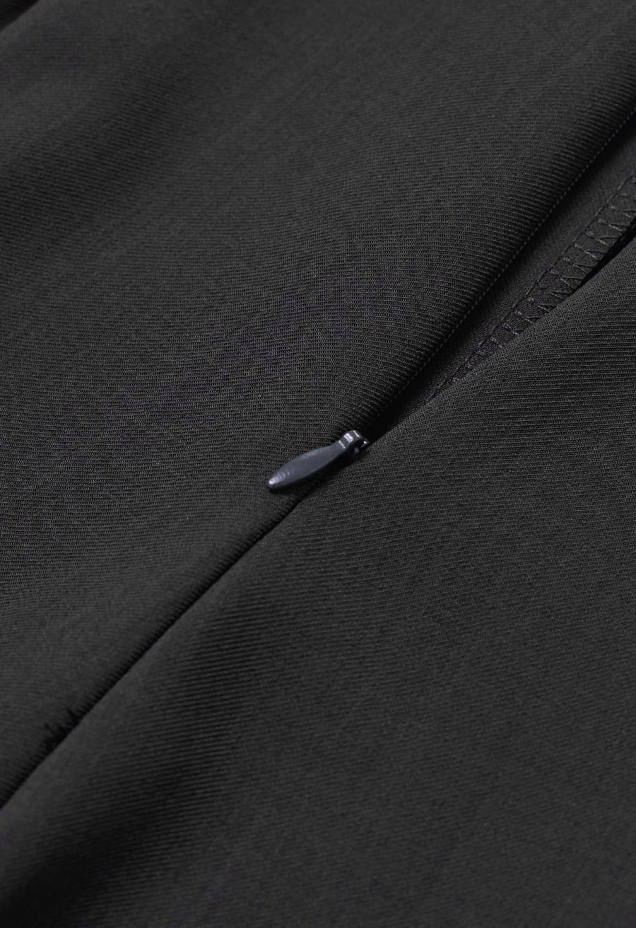 Cross Waist Pleated Straight-Leg Pants in Smoke