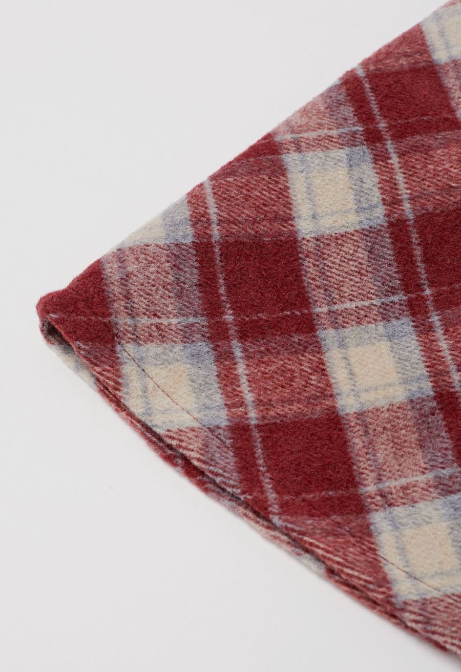 Iconic Plaid Pattern Mini Bud Skirt in Red