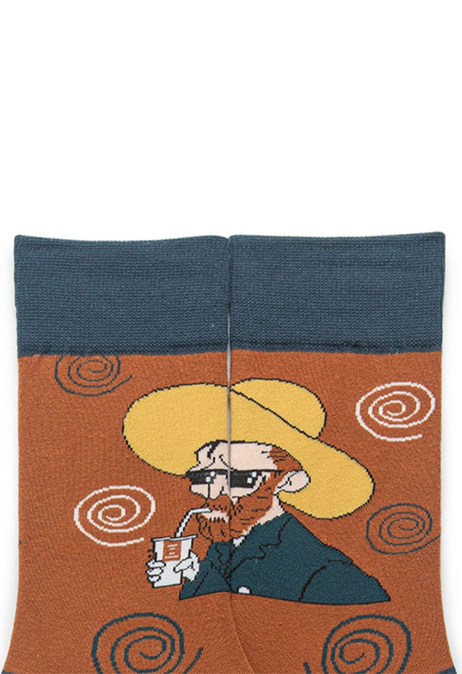 Funny Van Gogh Jacquard Crew Socks